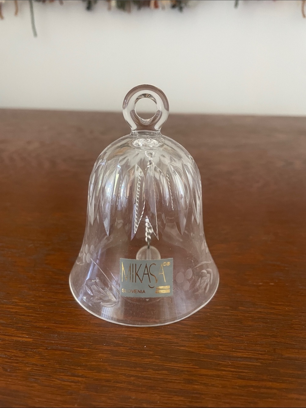 Mikasa Clear Crystal Bell with Cut Floral Pattern